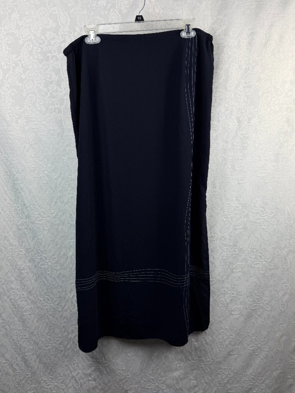 Norton McNaughton Women’s Size 6 Navy Maxi Skirt Long Straight Skirt Elastic